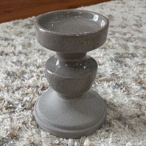 Elegant Gray Ceramic Candle Holder